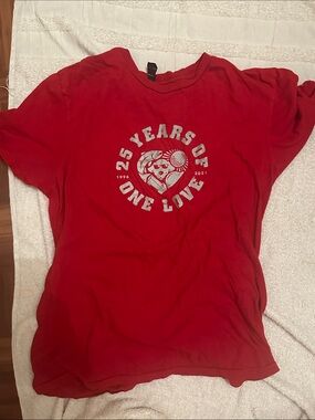 Red Short Sleeve Graphic Tee - One Love 25 Years